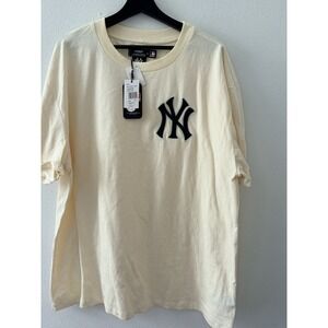 Pro Standard New York Yankees T-Shirt Mens XL Egg Ivory Embroidered Logo MLB